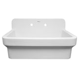 Old Fashioned Country Fireclay Utility Sink with High Backsplash