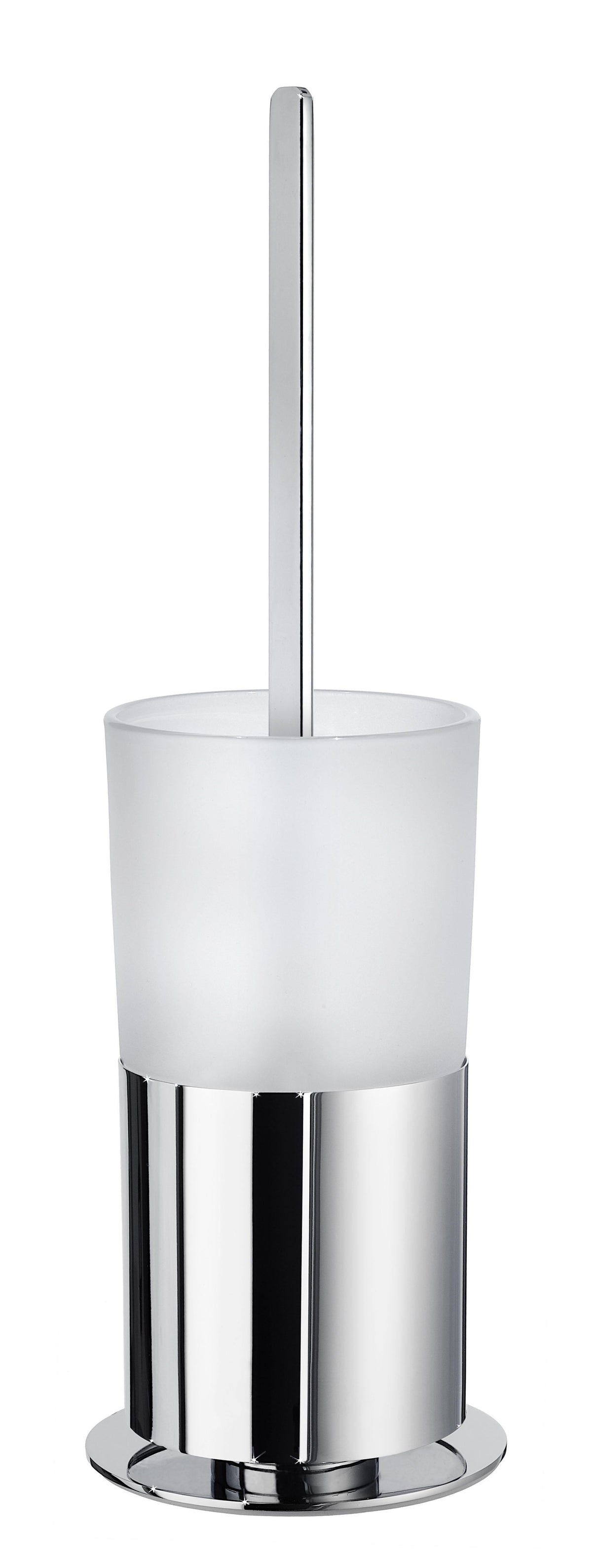 Smedbo Outline Toilet Brush including Frosted Glass Container in Polished Chrome
