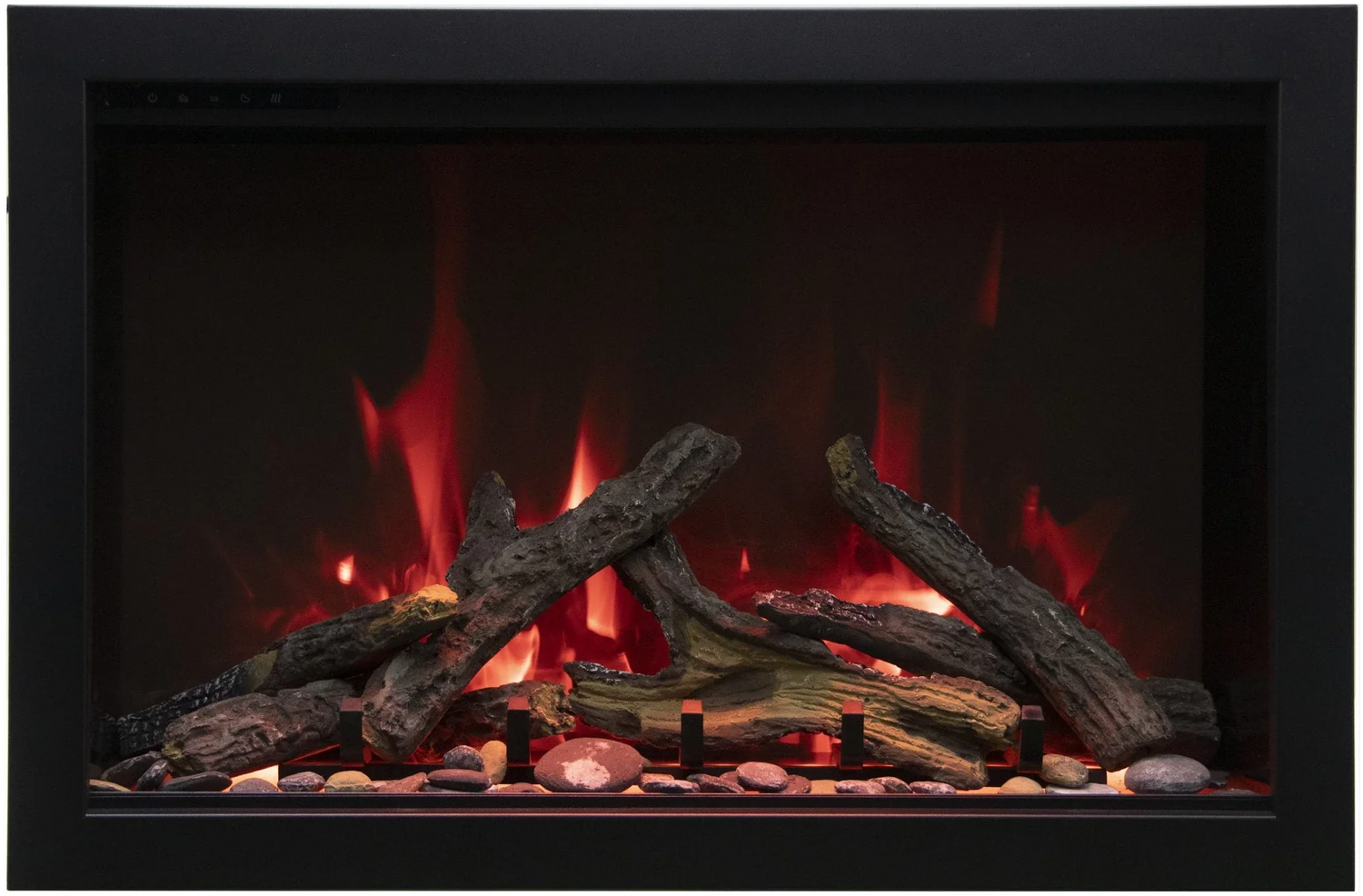 Amantii TRD-48 Traditional Smart Electric 48" Indoor / Outdoor WiFi Enabled Insert, Featuring a Multi Function Remote Control, Multi Flame Speeds, and Two 10 Piece Birch Log Set