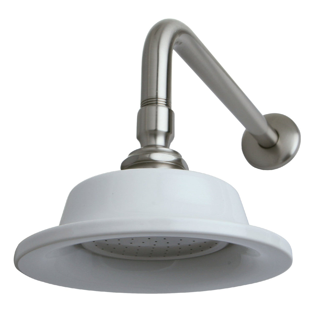 Victorian P60SNCK 6-1/4 Inch Ceramic Shower Head with 12-Inch Shower Arm, Brushed Nickel