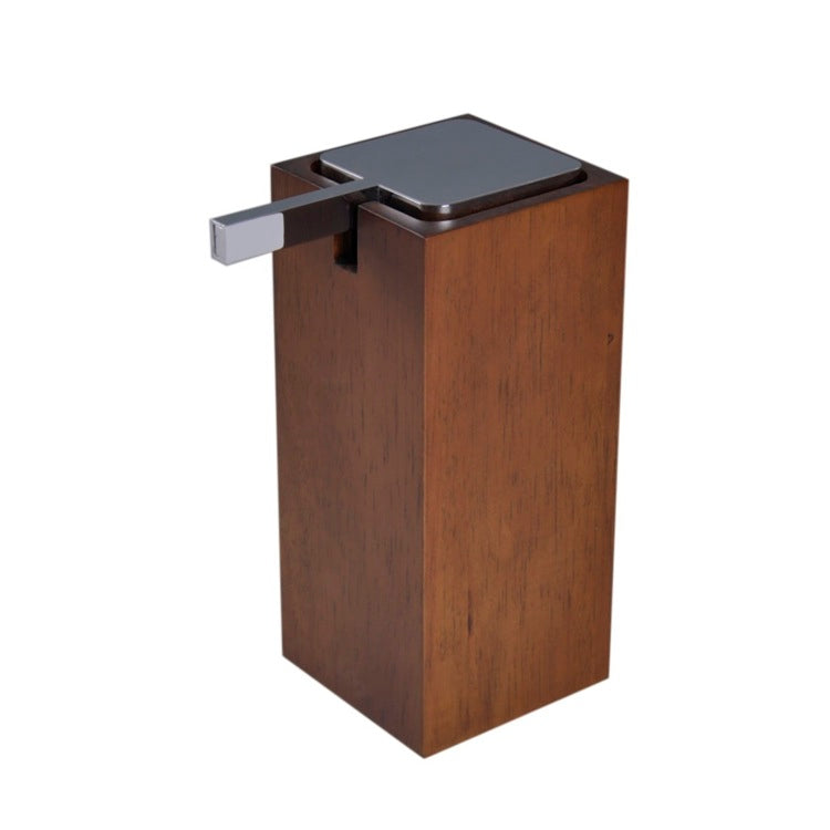 Soap Dispenser, Tall, Square, Brown Wood