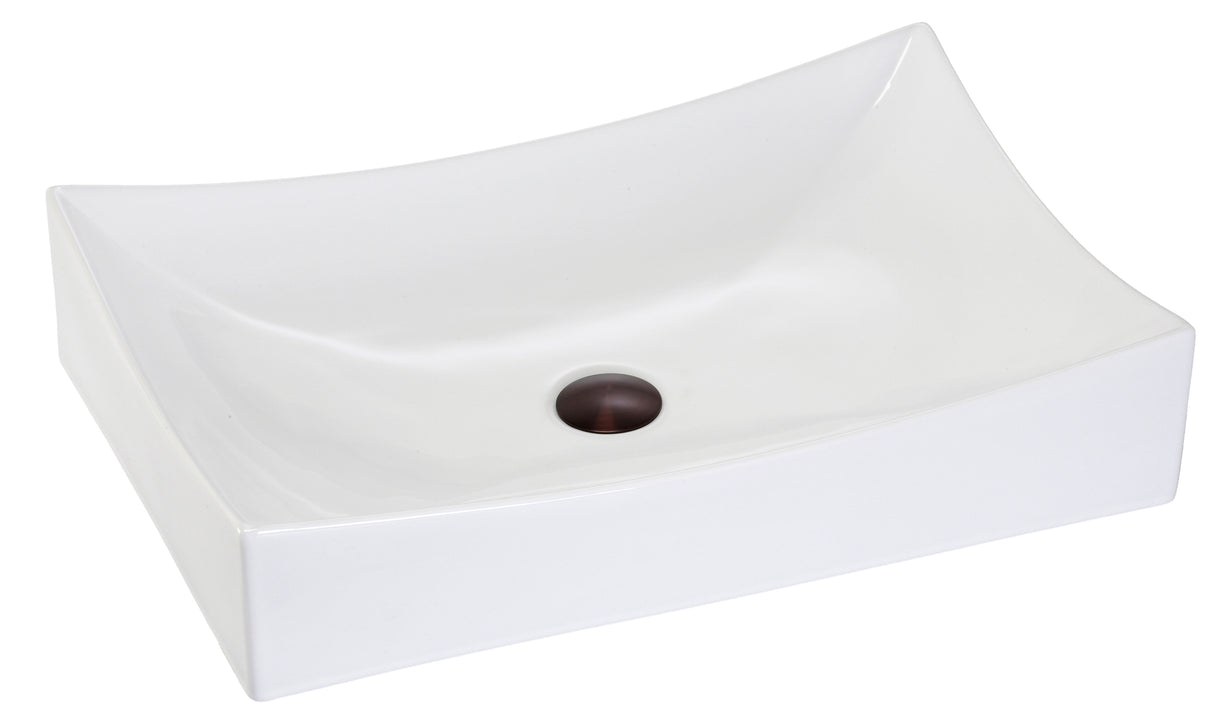 Lenova PAC-08 Above Counter Single Bowl 25-1/2 x 15-1/4 x 5 - White