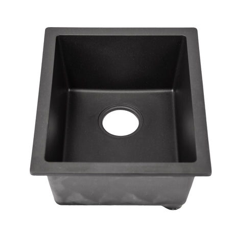 Nantucket Sinks Single Bowl Dual-mount Granite Composite Bar-Prep Sink Black