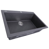 Nantucket Sinks Single Bowl Dual-mount Granite Composite Kitchen Sink Black