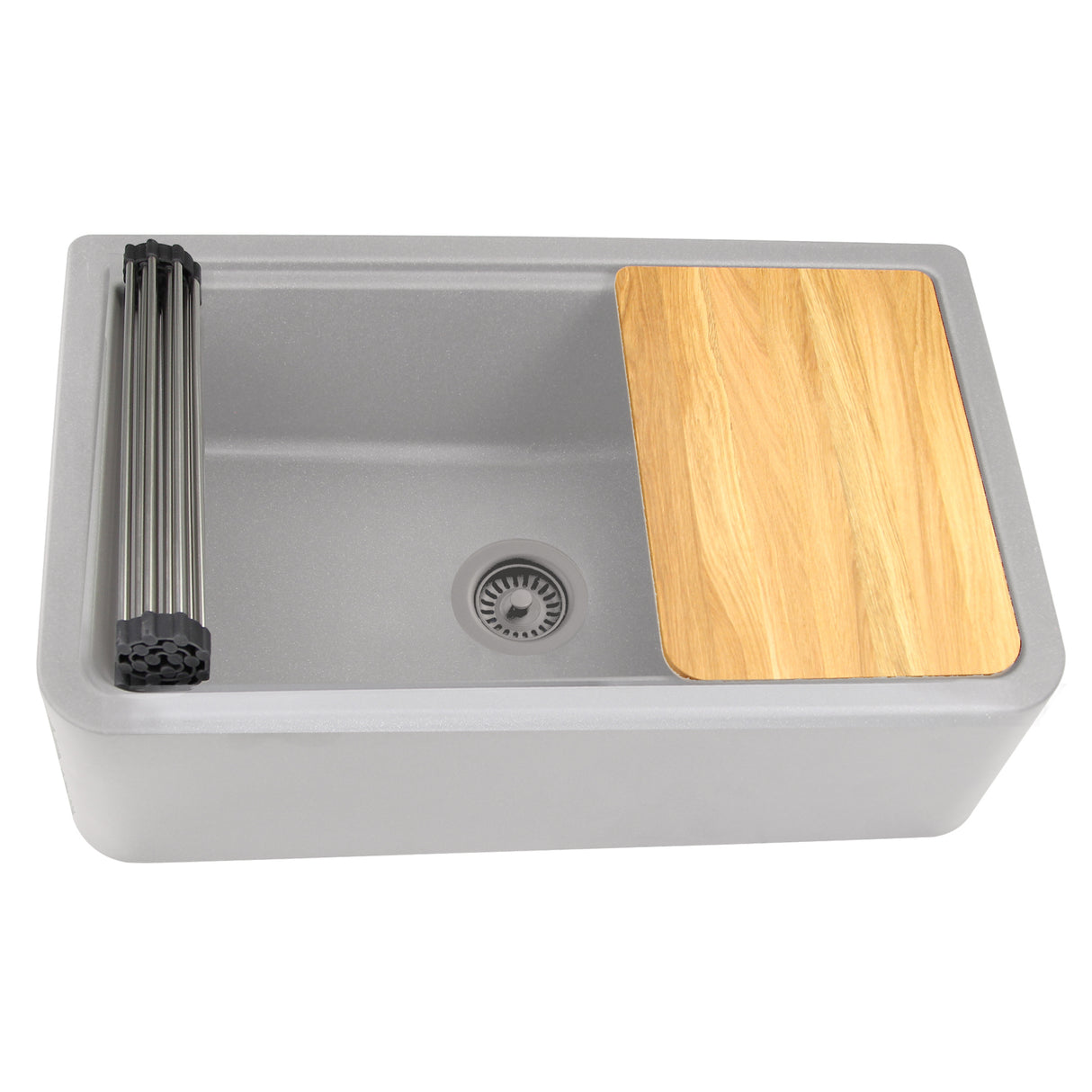 Nantucket Sinks 33-inch Reversible Workstation Granite Composite Apron Sink with Accessory Pack