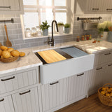 Nantucket Sinks 33-inch Reversible Workstation Granite Composite Apron Sink with Accessory Pack