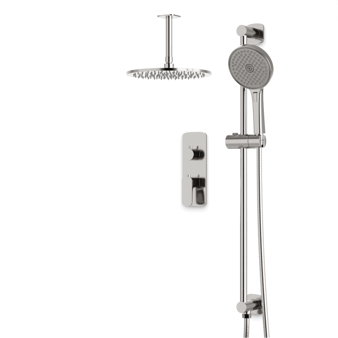 Artos Harmony Thermostatic Shower Trim Kit with Hand Shower on Slide Bar in Brushed Nickel – 8" Shower Head Size – PS136C8TRBN
