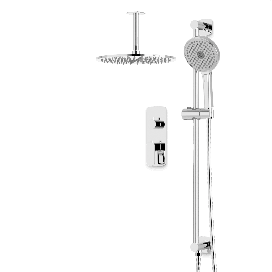 Artos Harmony Thermostatic Shower Trim Kit with Hand Shower on Slide Bar in Chrome – 8" Shower Head Size – PS136C8TRCH