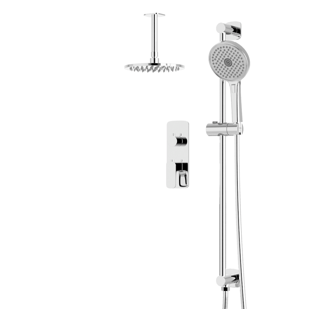 Artos Harmony Thermostatic Shower Trim Kit with Hand Shower on Slide Bar in Chrome – 8" Shower Head Size – PS136C8TRCH