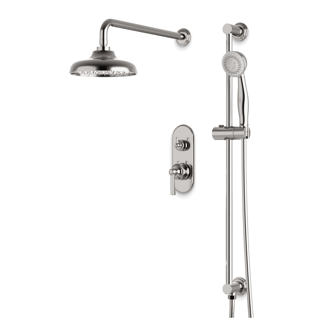 Artos Classic Thermostatic Shower Trim Kit with Hand Shower on Slide Bar in Brushed Nickel – Wide Control Trim Style – PS136DCLBN