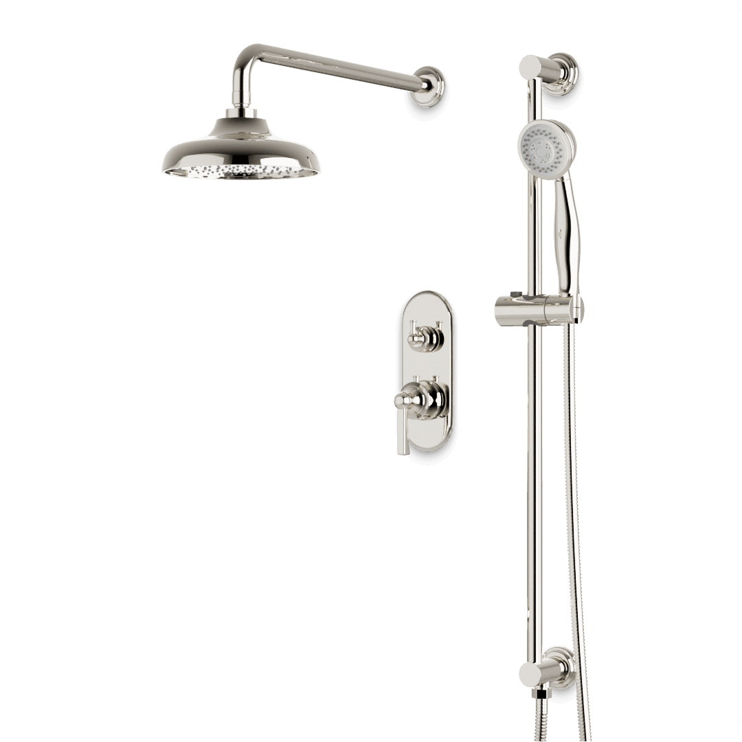 Artos Classic Thermostatic Shower Trim Kit with Hand Shower on Slide Bar in Polished Nickel – Wide Control Trim Style – PS136DCLPN