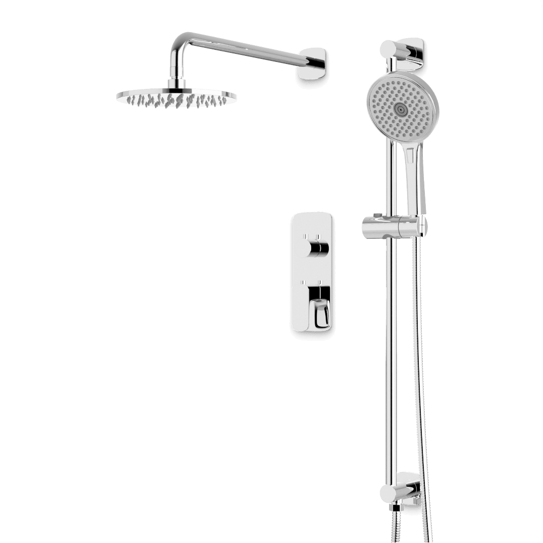 Artos Harmony Thermostatic Shower Trim Kit with Hand Shower on Slide Bar in Chrome – 12" Shower Head Size – PS136W12TRCH