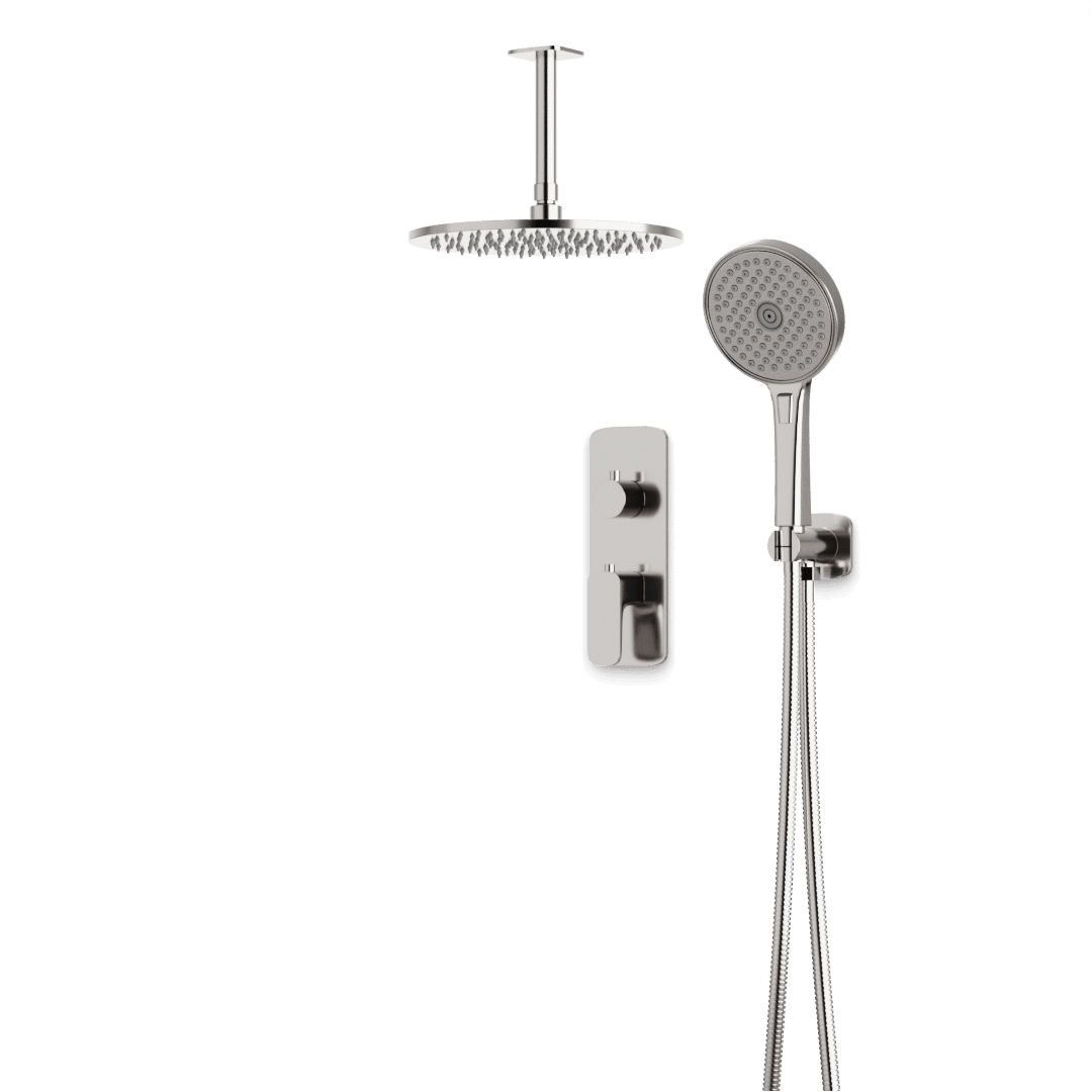 Artos Harmony Thermostatic Shower Trim Kit with Hand Shower in Brushed Nickel – 12" Shower Head Size – PS140W12TRBN