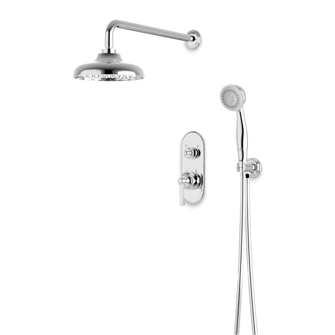 Artos Classic Thermostatic Shower Trim Kit with Hand Shower in Chrome – Wide Control Trim Style – PS140DCLCH