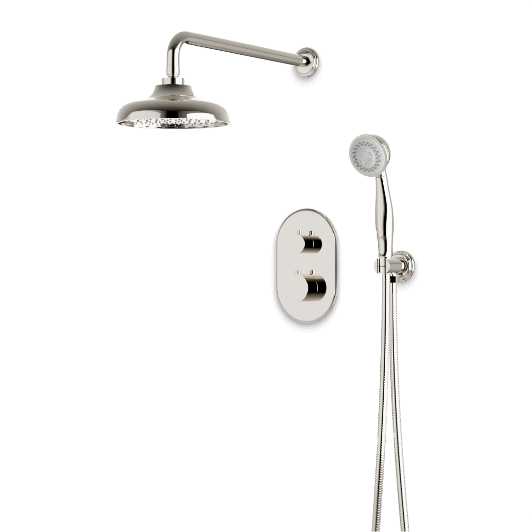 Artos Classic Thermostatic Shower Trim Kit with Hand Shower in Polished Nickel – Wide Control Trim Style – PS140DCLPN