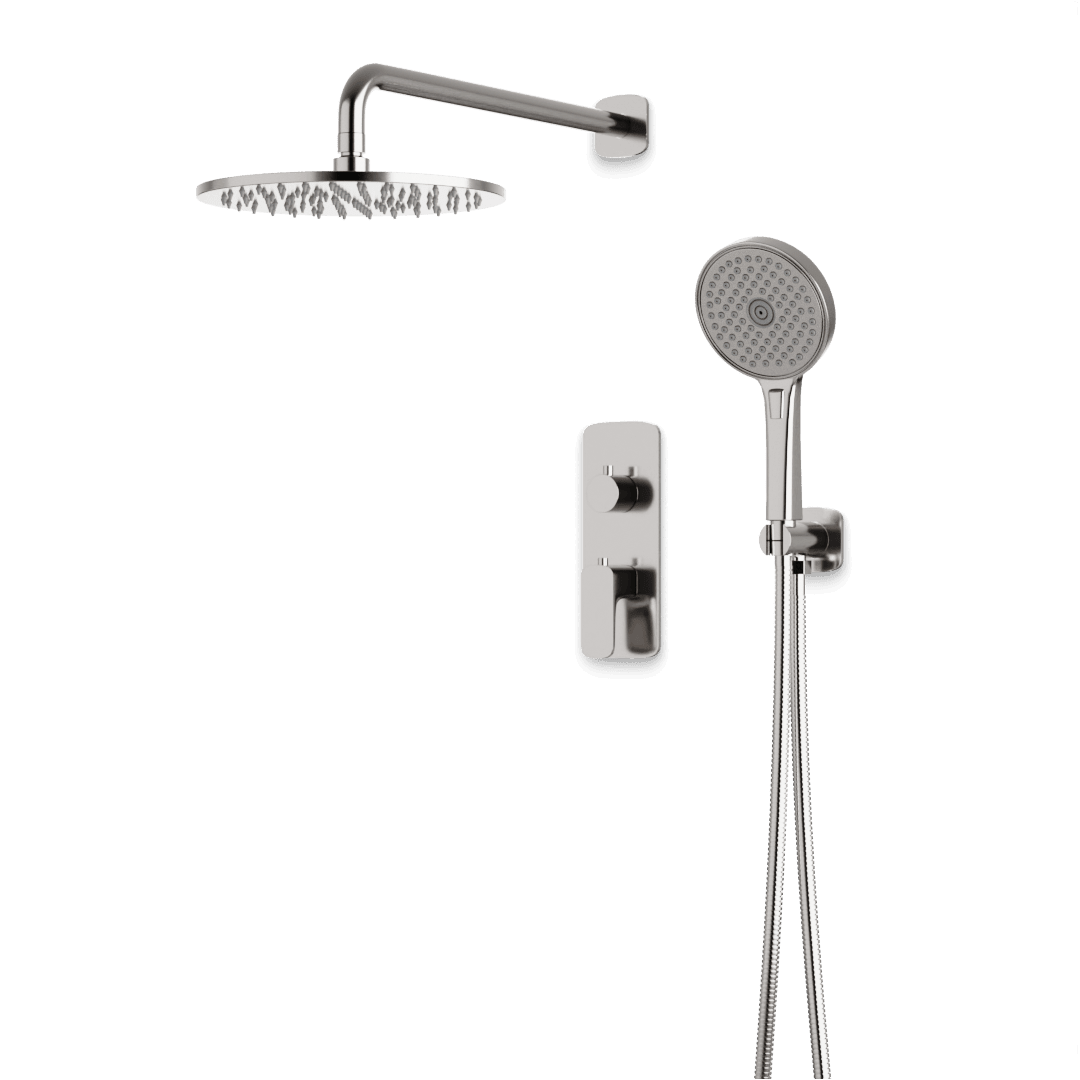 Artos Harmony Thermostatic Shower Trim Kit with Hand Shower in Brushed Nickel – 8" Shower Head Size – PS140C8TRBN