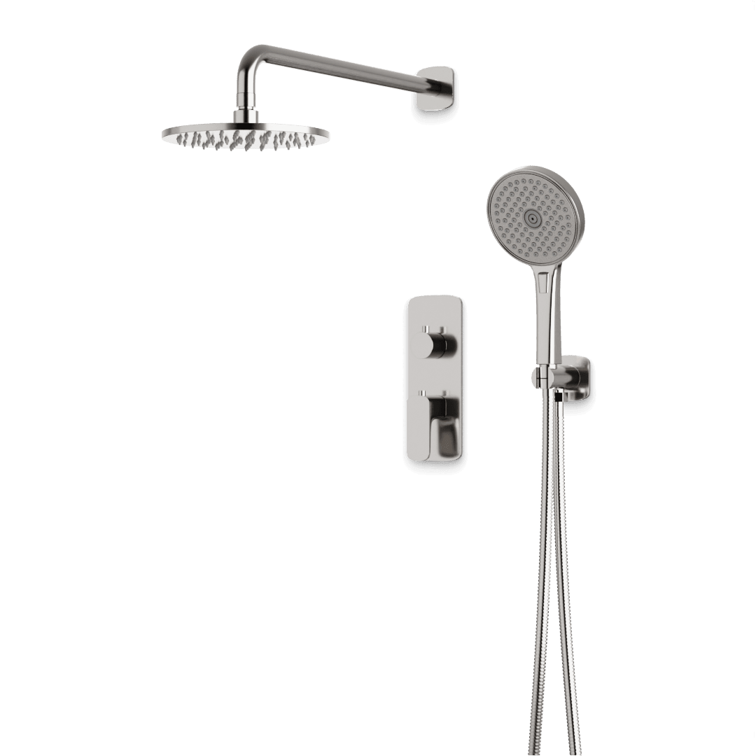 Artos Harmony Thermostatic Shower Trim Kit with Hand Shower in Brushed Nickel – 8" Shower Head Size – PS140C8TRBN