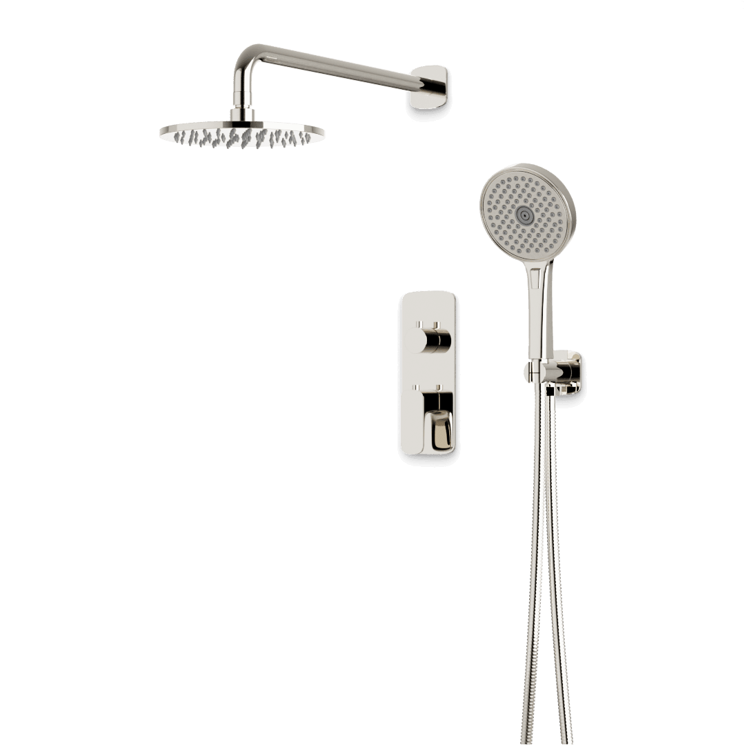 Artos Harmony Thermostatic Shower Trim Kit with Hand Shower in Polished Nickel – 8" Shower Head Size – PS140C8TRPN
