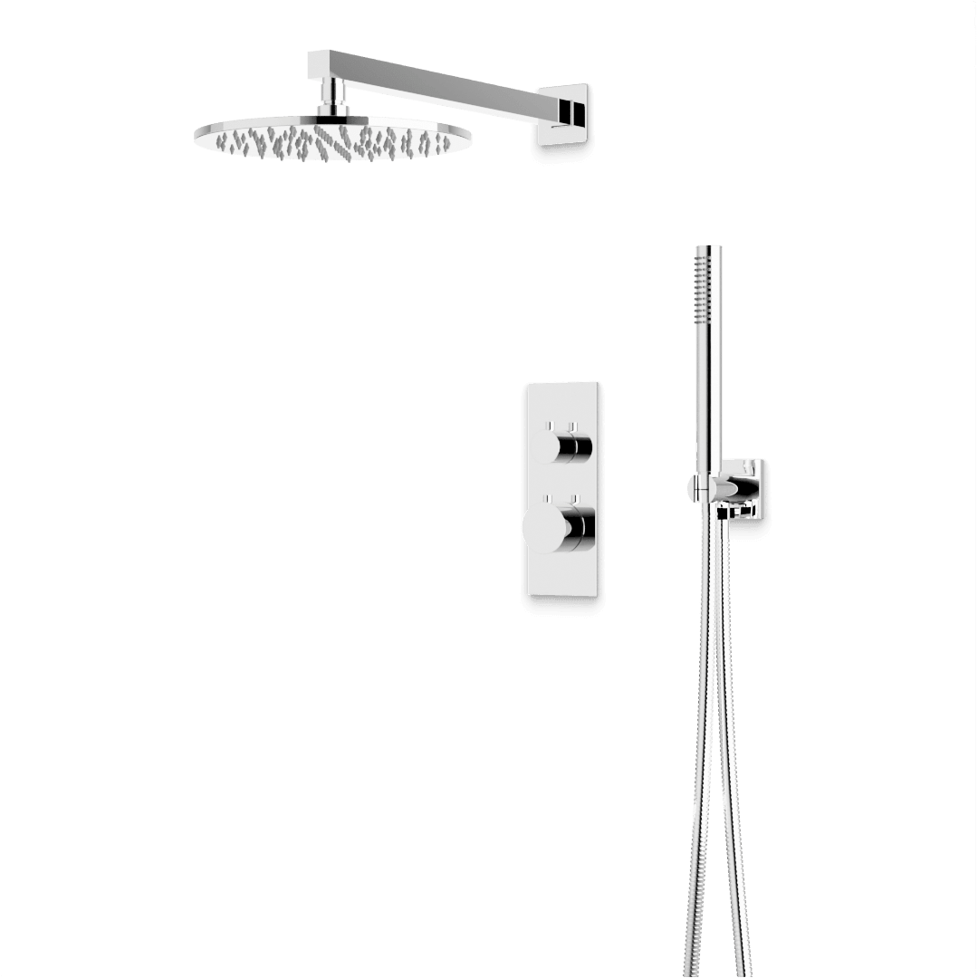 Artos Otella Thermostatic Shower Trim Kit with Hand Shower in Chrome – Wide Control Trim Style – PS141CH
