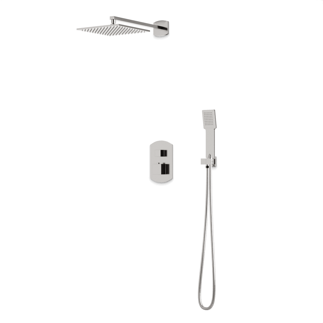 Artos Transitional Thermostatic Shower Trim Kit with Wall Mount Shower Head, Hand Shower in Brushed Nickel – PS142BN
