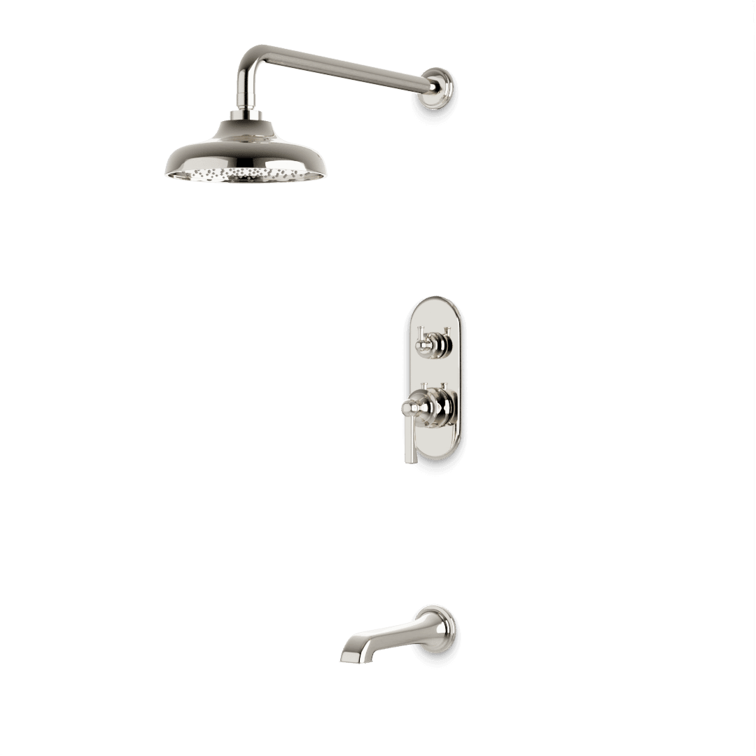 Artos Classic Thermostatic Shower Trim Kit with Tub Filler in Polished Nickel – Wide Control Trim Style – PS144DCLPN
