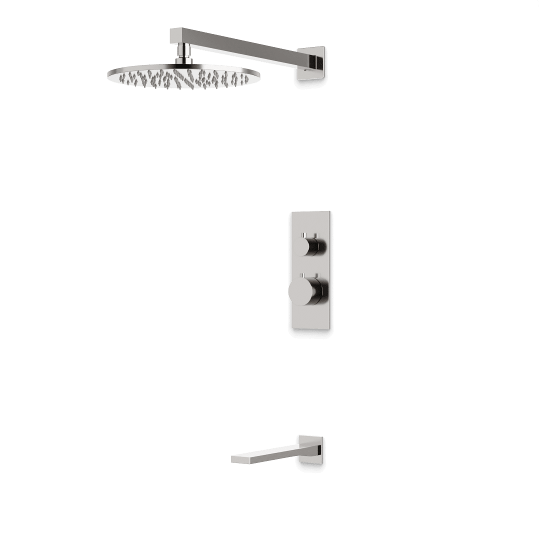 Artos Otella Thermostatic Shower Trim Kit with Tub Filler in Brushed Nickel – Wide Control Trim Style – PS145BN