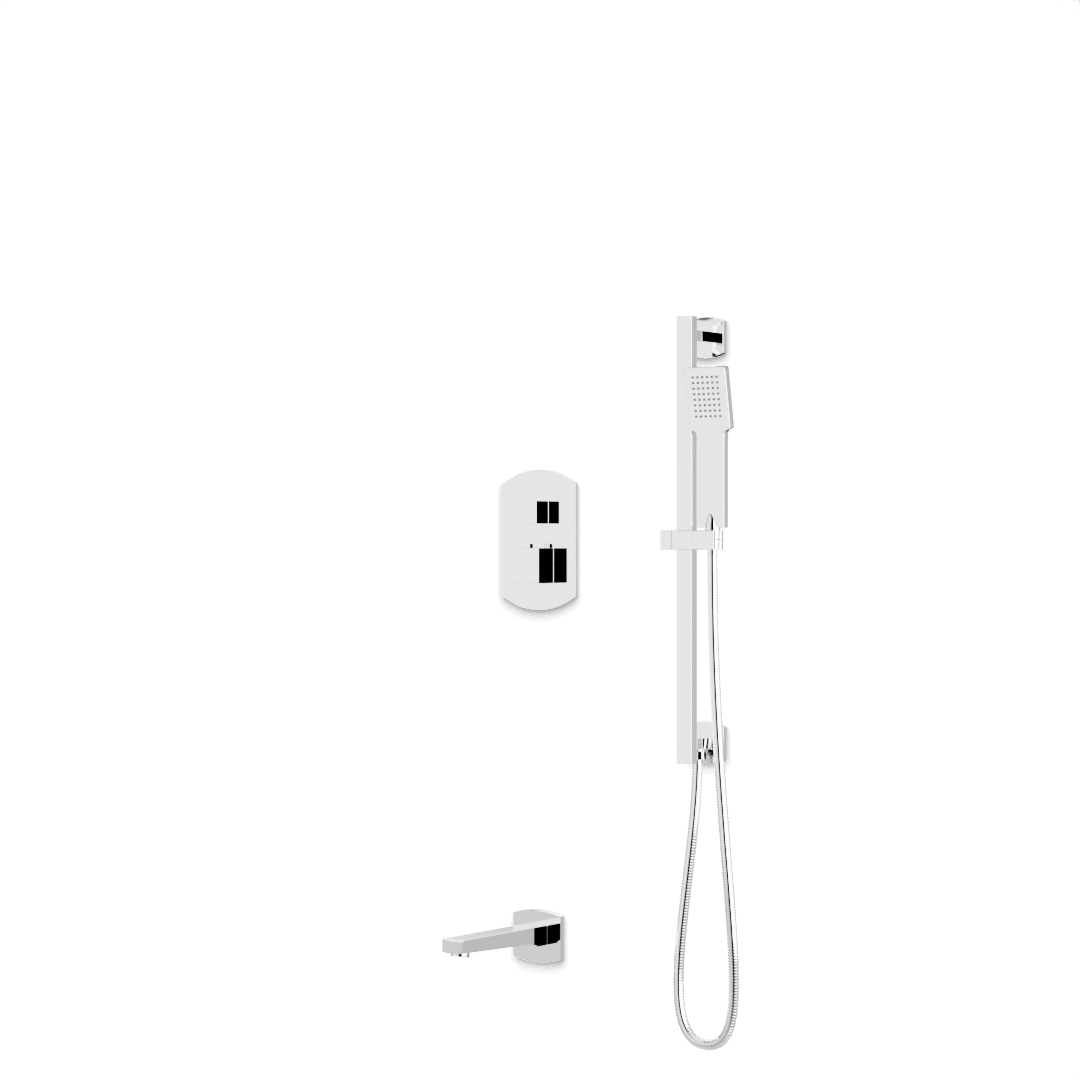 Artos Transitional Thermostatic Shower Trim Kit with Hand Shower on Slide Bar, Tub Filler in Chrome – PS150CH