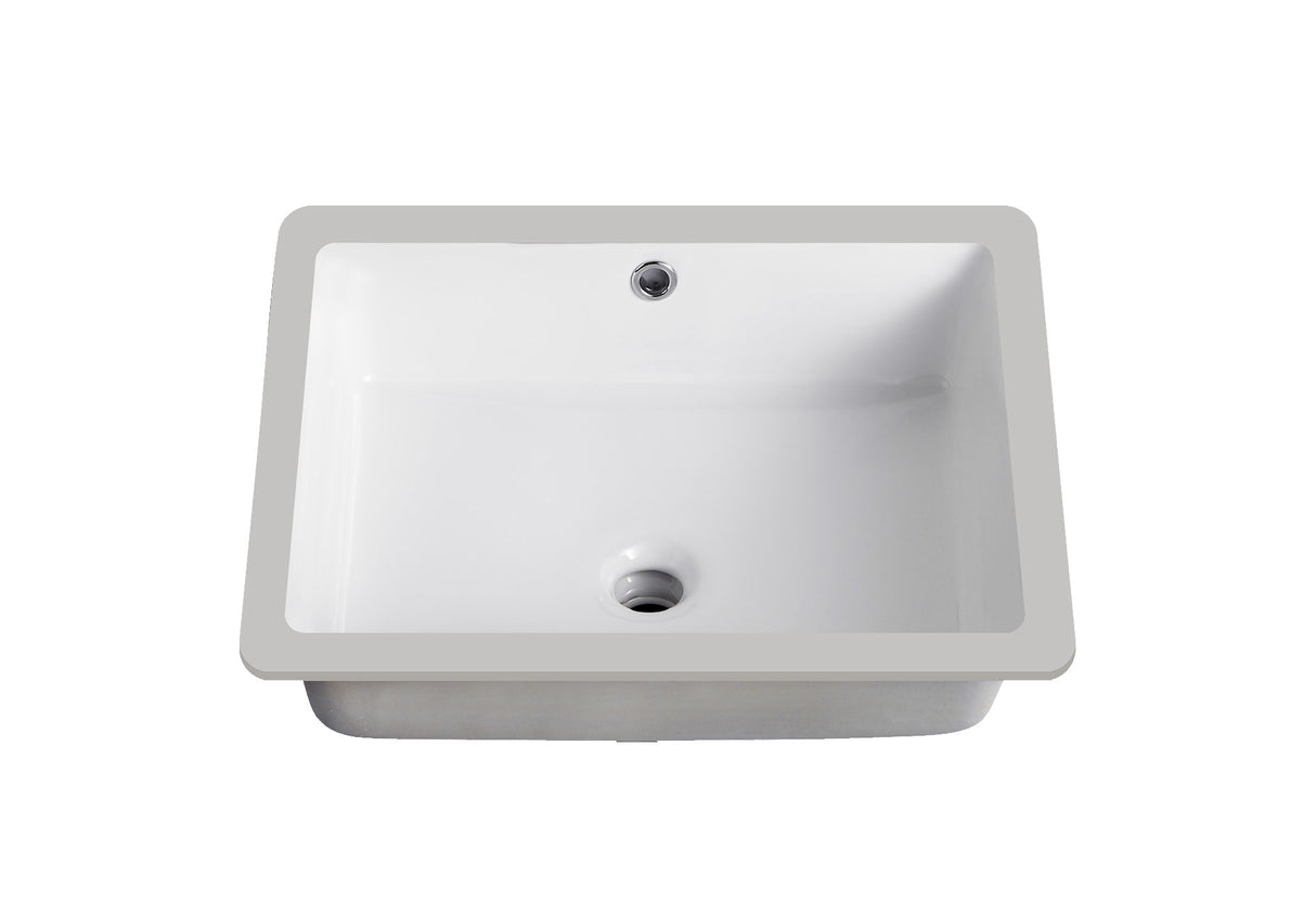 Lenova PU-06W Undermount Single Bowl 19-1/2 x 15-1/2 x 6-7/8 - White and Smooth