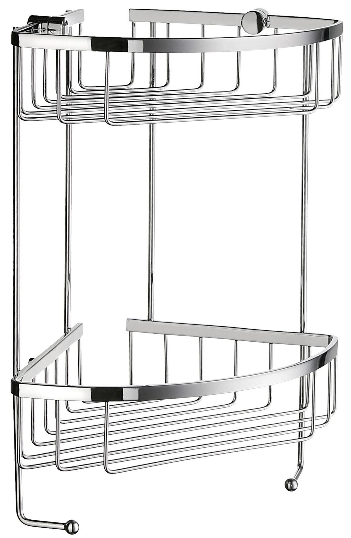 Smedbo Sideline Design Corner Shower Double Basket in Polished Chrome