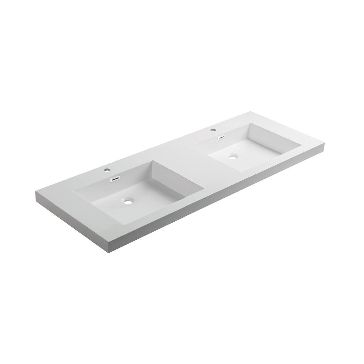 Blossom Annecy 72" Double Sink Vanity – Modern Minimalist Wall-Hung Design in Dark Walnut and Maple