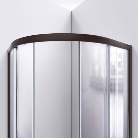 DreamLine Prime 33 in. x 33 in. x 78 3/4 in. H Shower Enclosure, Base, and White Wall Kit in Oil Rubbed Bronze and Clear Glass