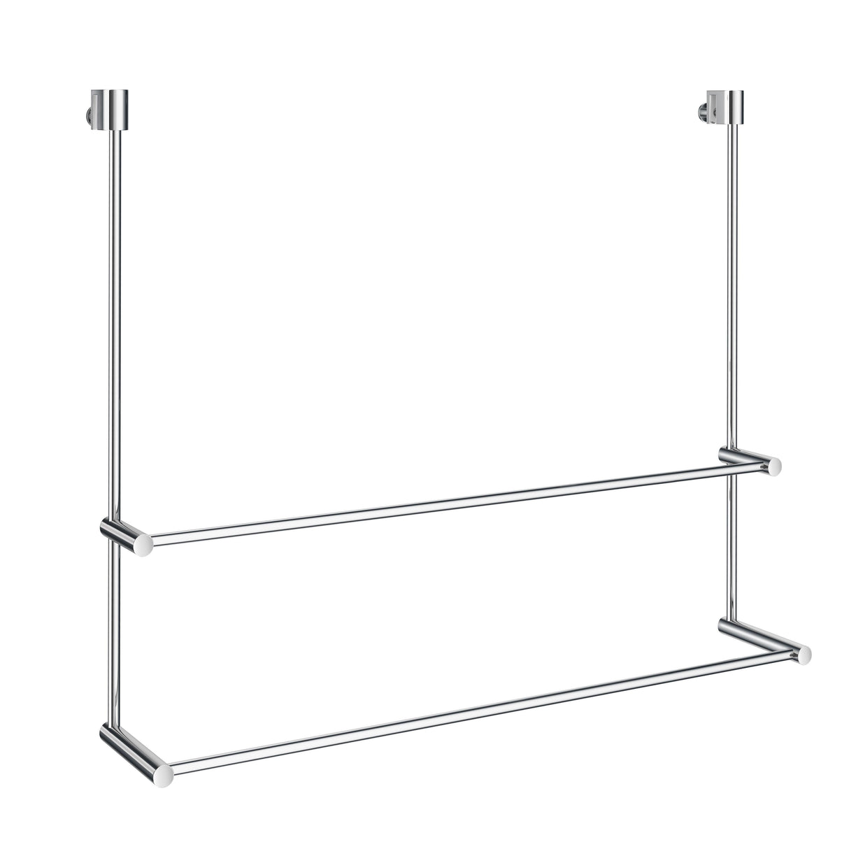 Smedbo Sideline Double Towel Rail for Glass Shower Panel in Polished Chrome