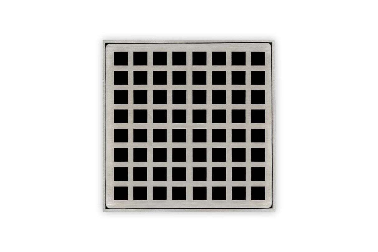 Infinity Drain Q 5 5” Strainer - Squares Pattern & 2" Throat for Q 5, QD 5, QDB 5
