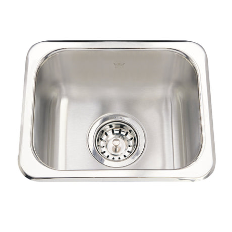 KINDRED QS1113-6N Utility Collection 13.63-in LR x 11.25-in FB x 6-in DP Drop In Single Bowl Stainless Steel Hospitality Sink In Satin Finished Bowl with Mirror Finished Rim