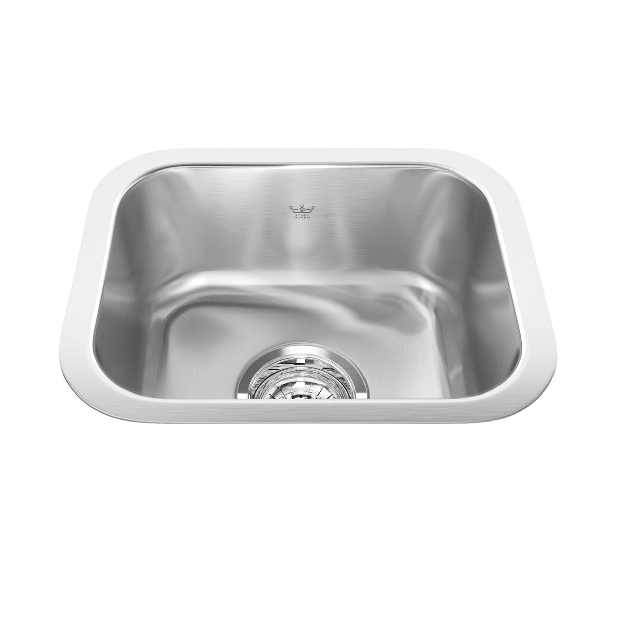 KINDRED QSU1113-6N Steel Queen 13.38-in LR x 11-in FB x 6-in DP Undermount Single Bowl Stainless Steel Hospitality Sink In Satin Finished Bowl with Silk Finished Rim