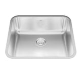 KINDRED QSUA1922-8N Steel Queen 21.75-in LR x 18.75-in FB x 8-in DP Undermount Single Bowl Stainless Steel Kitchen Sink In Satin Finished Bowl with Silk Finished Rim