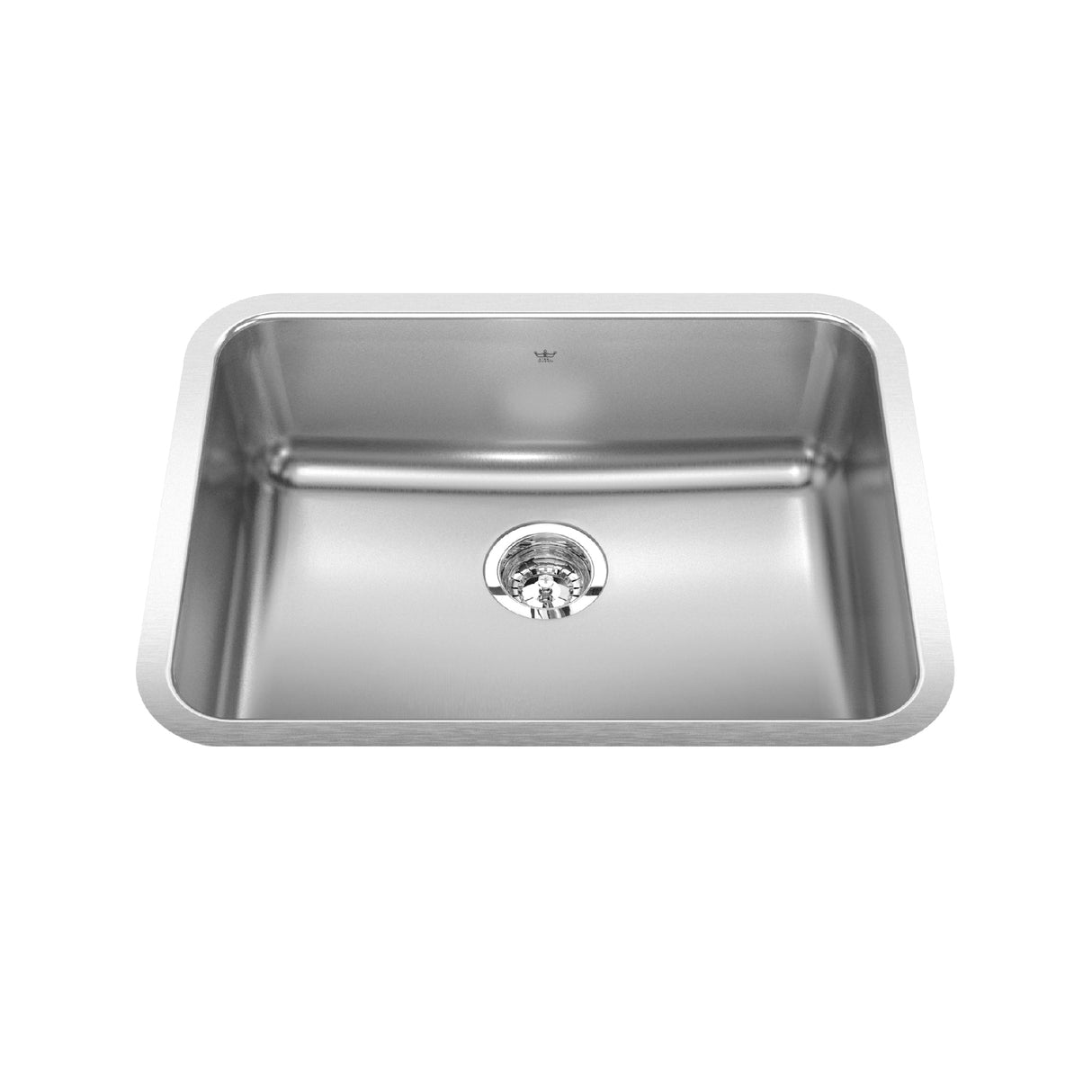 KINDRED QSUA1925-8N Steel Queen 24.75-in LR x 18.75-in FB x 8-in DP Undermount Single Bowl Stainless Steel Kitchen Sink In Satin Finished Bowl with Silk Finished Rim