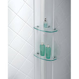 DreamLine Visions 32 in. D x 60 in. W x 76 3/4 in. H Sliding Shower Door in Chrome with Left Drain White Base, Wall Kit