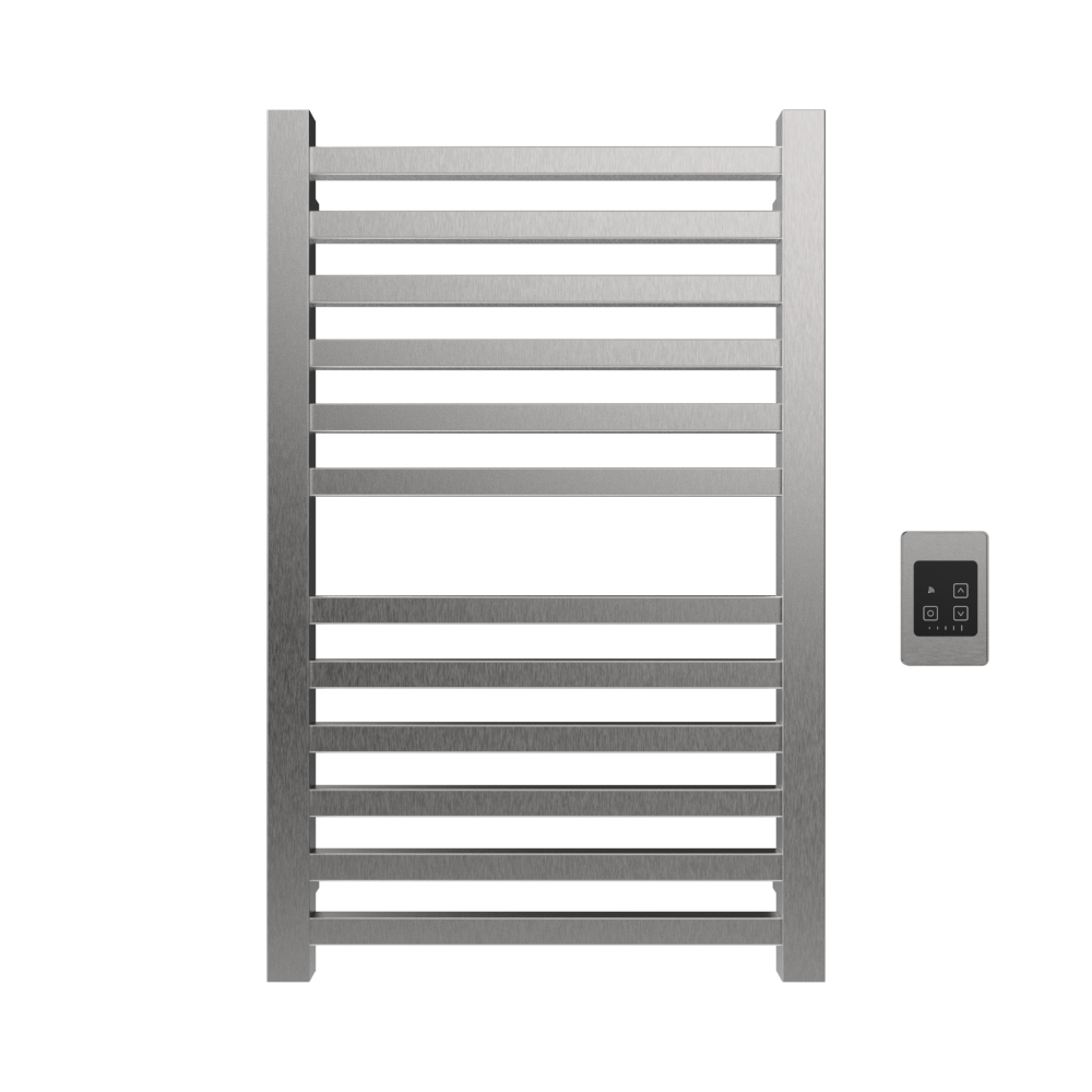 Amba Products Q2132B Quadro 12-Bar Hardwired Towel Warmer - 4.375 x 21.25 x 33.125 in. - Brushed Finish