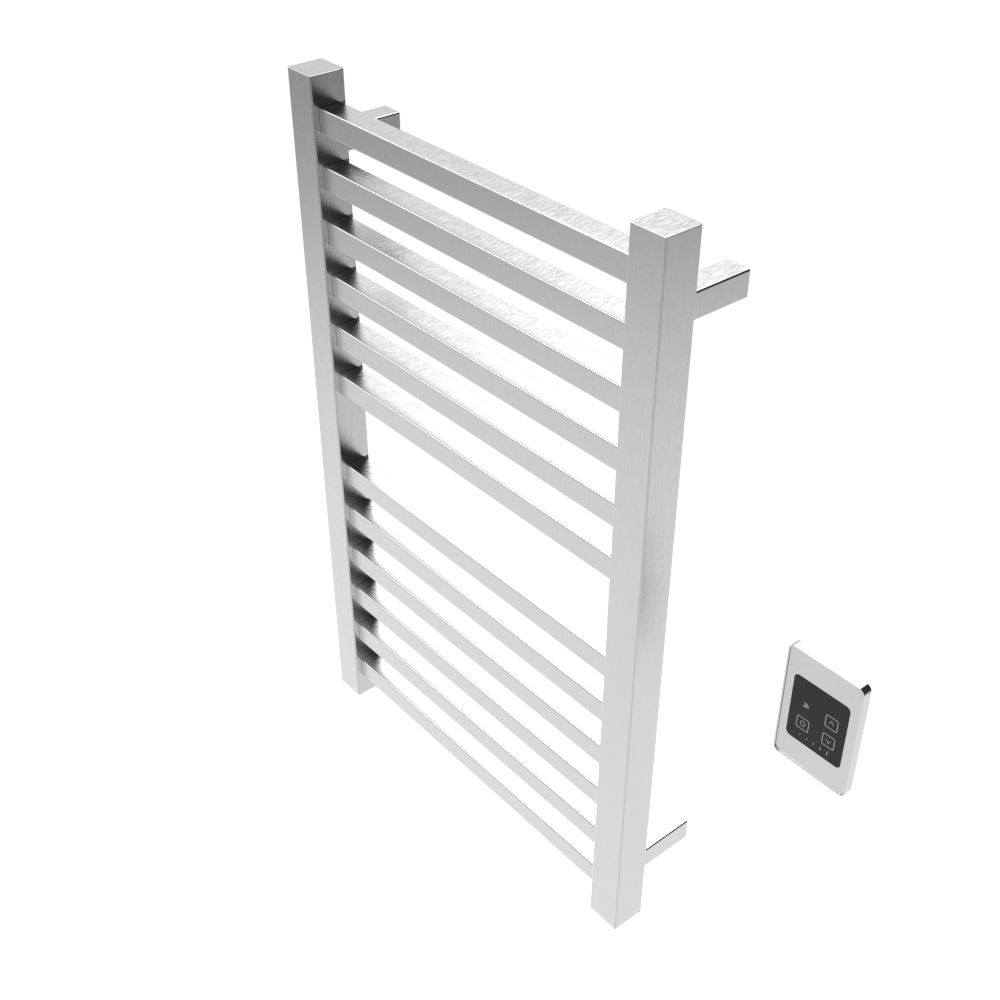 Amba Products Q2132B Quadro 12-Bar Hardwired Towel Warmer - 4.375 x 21.25 x 33.125 in. - Brushed Finish