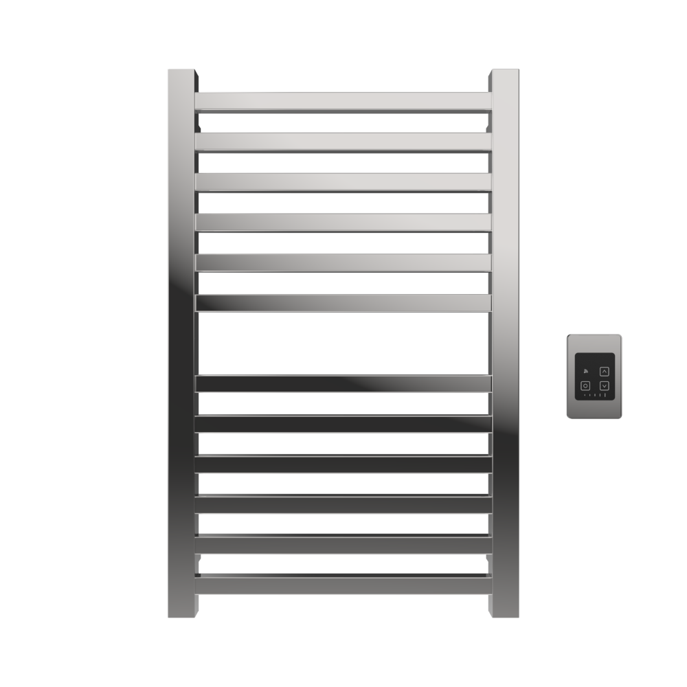 Amba Products Q2132P Quadro 12-Bar Hardwired Towel Warmer - 4.375 x 21.25 x 33.125 in. - Polished Finish