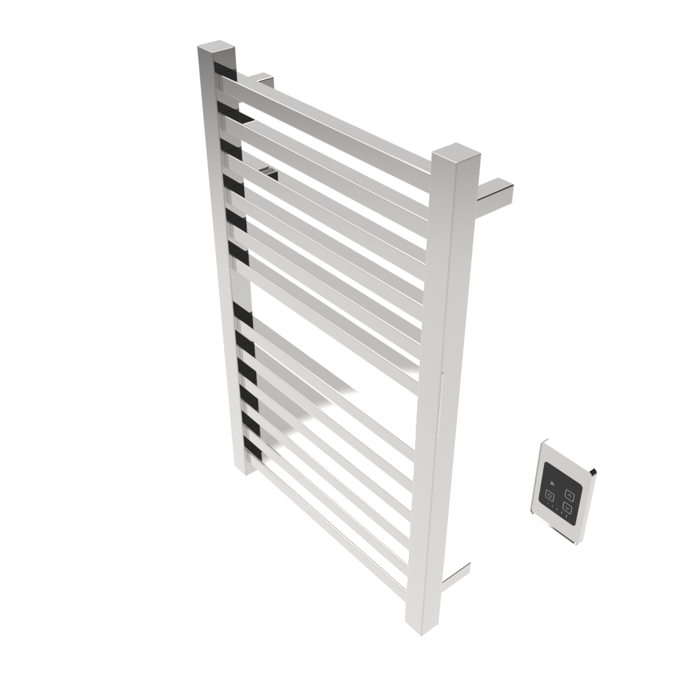 Amba Products Q2132P Quadro 12-Bar Hardwired Towel Warmer - 4.375 x 21.25 x 33.125 in. - Polished Finish