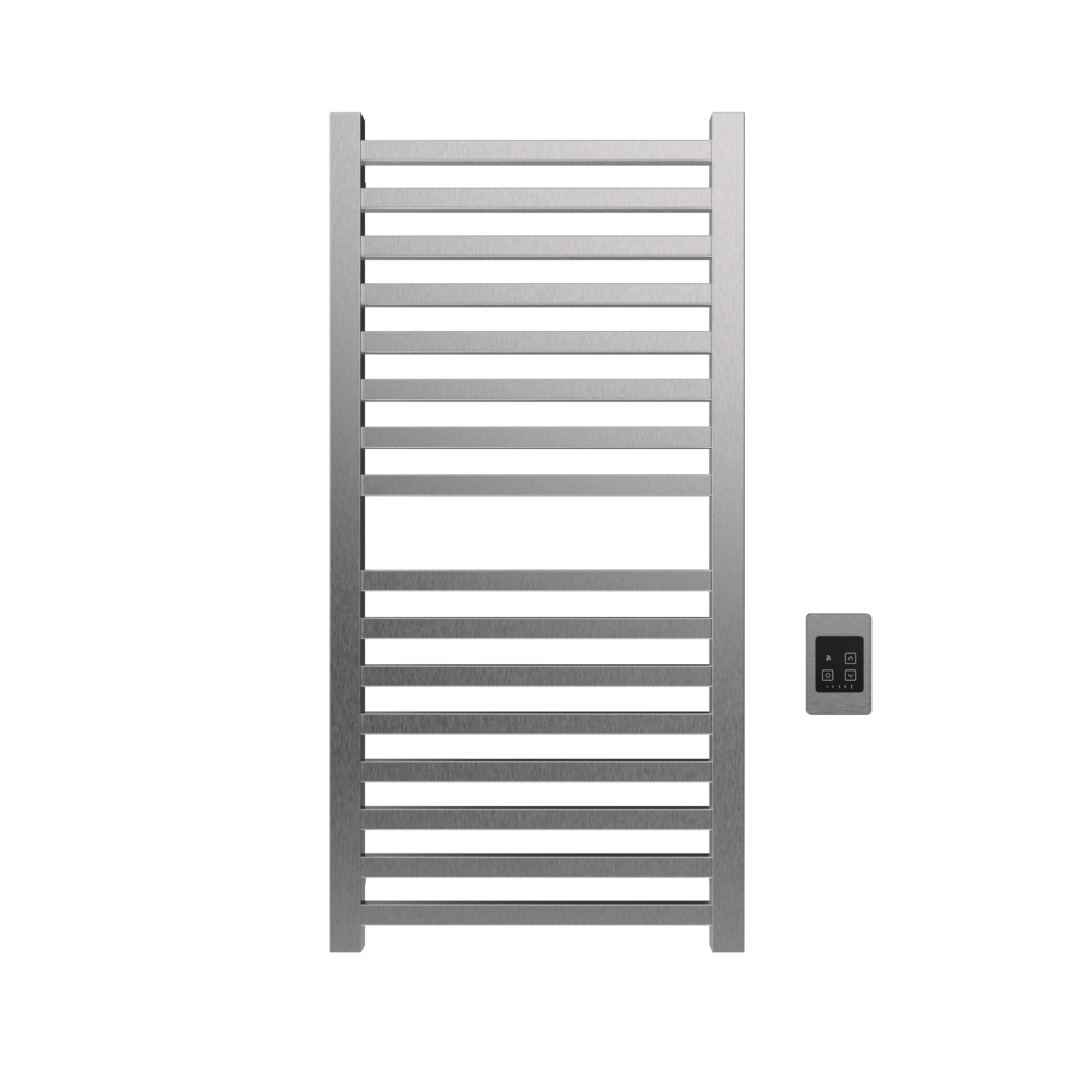 Amba Products Q2142B Quadro 16-Bar Hardwired Towel Warmer - 4.375 x 21.25 x 42.625 in. - Brushed Finish