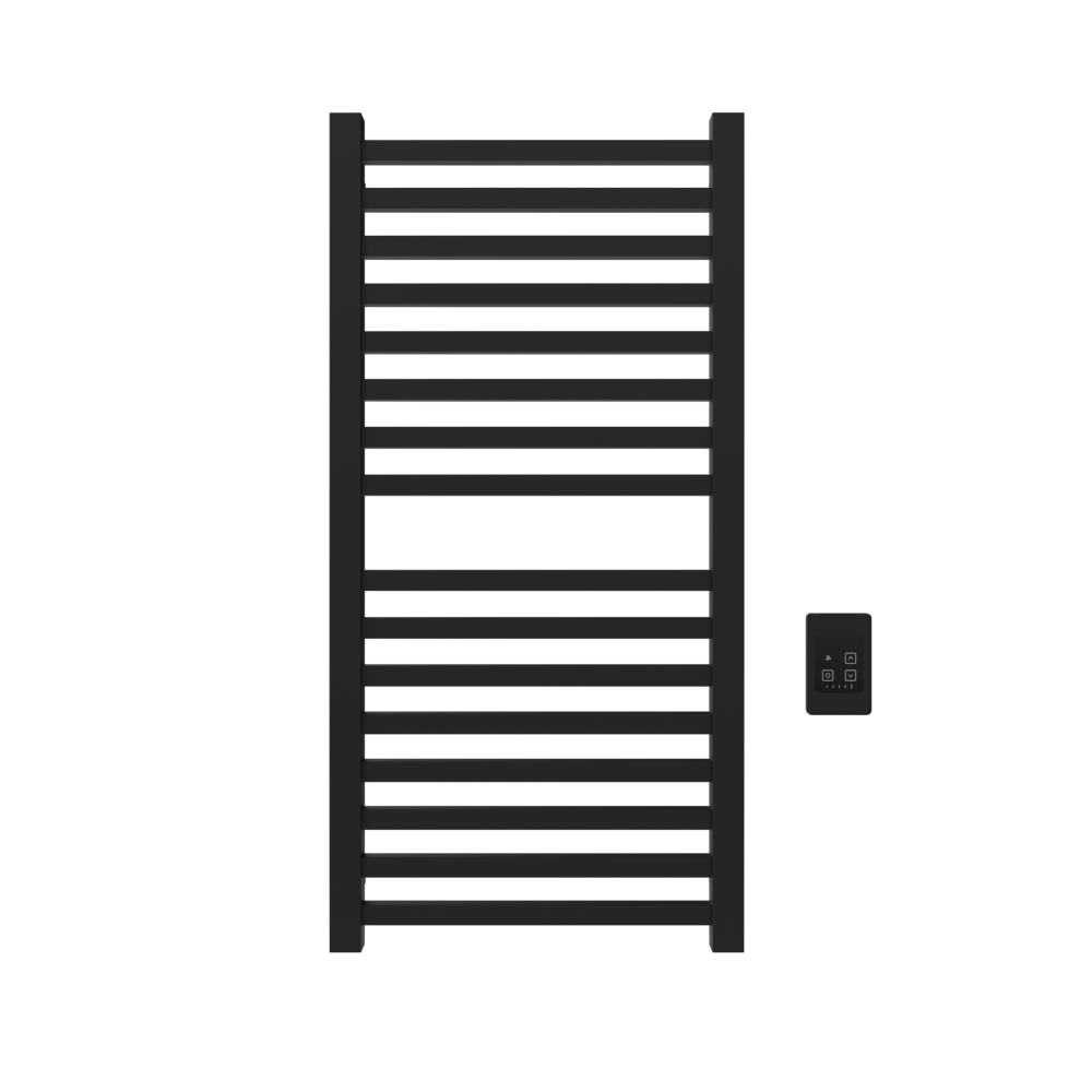 Amba Products Q2142MB Quadro 16-Bar Hardwired Towel Warmer - 4.375 x 21.25 x 42.625 in. - Matte Black Finish