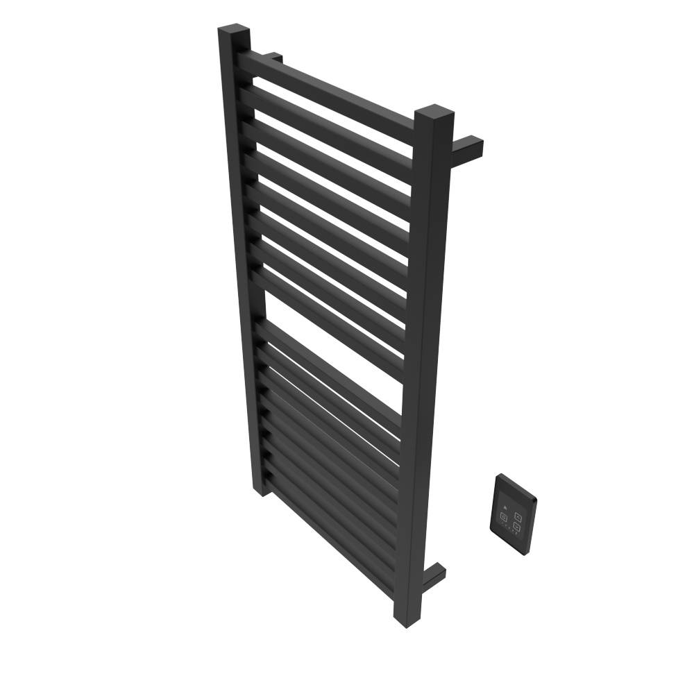 Amba Products Q2142MB Quadro 16-Bar Hardwired Towel Warmer - 4.375 x 21.25 x 42.625 in. - Matte Black Finish