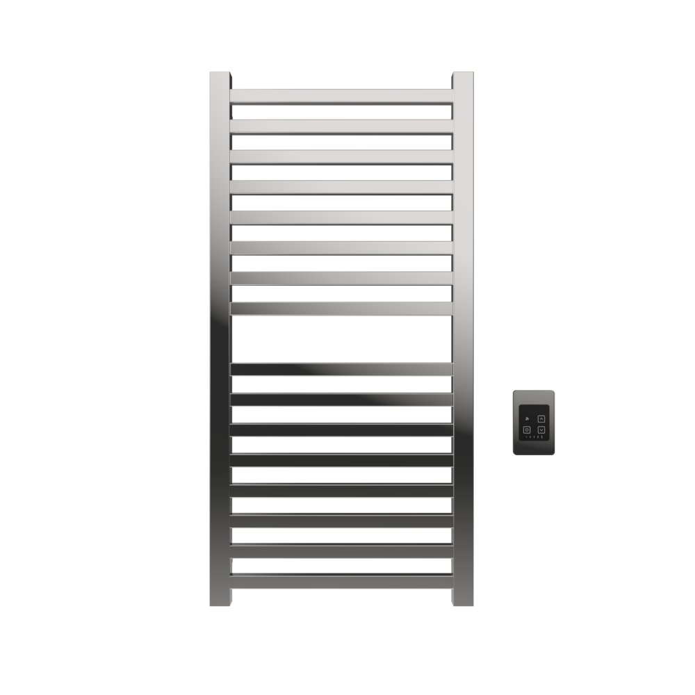 Amba Products Q2142P Quadro 16-Bar Hardwired Towel Warmer - 4.375 x 21.25 x 42.625 in. - Polished Finish
