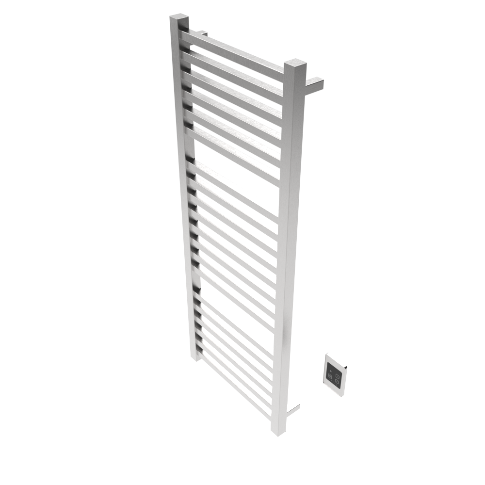 Amba Products Q2154B Quadro 20-Bar Hardwired Towel Warmer - 4.375 x 21.25 x 54.375 in. - Brushed Finish