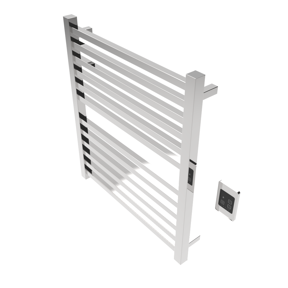 Amba Products Q2932P Quadro 12-Bar Hardwired Towel Warmer - 4.375 x 29.125 x 33.125 in. - Polished Finish