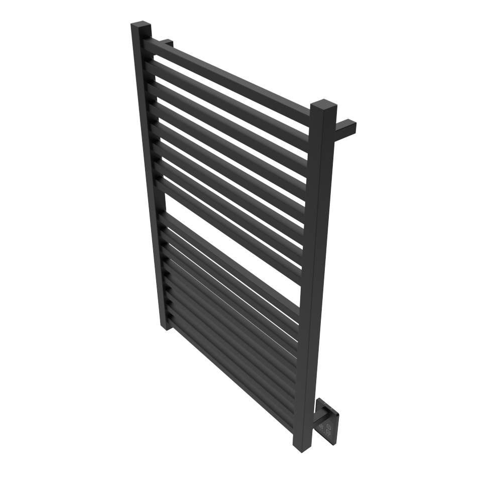 Amba Products Q2942MB Quadro 16-Bar Hardwired Towel Warmer - 4.375 x 29.125 x 42.625 in. - Matte Black Finish