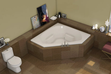 Americh QU6060TA2-BI Quantum Corner 6060 - Tub Only / Airbath 2 - Biscuit